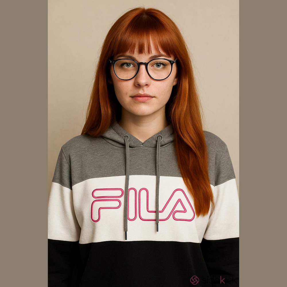 Fila women’s 2XL Colorblock Hoodie Multicolor Spell Out Logo Pullover Plus